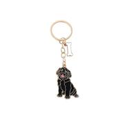 BT Bear Golden Retriever Schlüsselanhänger aus Metall, süßer Hund Schlüsselanhänger für Tasche oder Rucksack, Emaille Charm mit Blume, Herz und Knochen Anhängern, Schwarzer Golden Retriever, One size