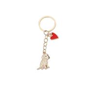 BT Bear Golden Retriever Schlüsselanhänger aus Metall, süßer Hund Schlüsselanhänger für Tasche oder Rucksack, Emaille Charm mit Blume, Herz und Knochen Anhängern, Gelber Labrador, One size