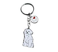 BT Bear Schlüsselanhänger mit Hundemotiv, niedlicher Metall-Schlüsselanhänger, Taschenanhänger, Bichon Frisé, S