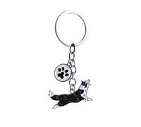 BT Bear Schlüsselanhänger mit Hundemotiv, niedlicher Metall-Schlüsselanhänger, Taschenanhänger, Border Collie 2, S