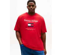T-Shirt "BT-TOMMY EMBRO FLAG", Damen, Gr. 3XL, medium rot, Single Jersey, Obermaterial: 100% Baumwolle, TOMMY HILFIGER BIG & TALL, Rundhals, Shirts T-Shirt, Große Größen (88048528-XXXL) medium rot