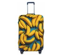 BTCOWZRV Bananen auf blauem Tisch, Gepäckabdeckung, elastisch, waschbar, Koffer-Schutz, kratzfest, Reisegepäckabdeckung, staubdicht, tragbare Kofferabdeckungen, passend für 45,7 - 81,3 cm Gepäck