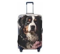 BTCOWZRV Berner Sennenhund-Gepäckabdeckung, stilvolle Kofferabdeckungen für Gepäck, TSA-geprüft, elastisch, waschbar, Koffer-Schutz, kratzfest, Reisegepäckhüllen für 45,7-81,3 cm Gepäck, Schwarz , xl