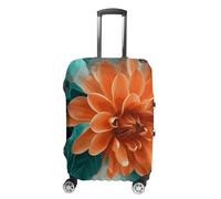 BTCOWZRV Gepäckabdeckung, Blaugrün und Blume, waschbarer Kofferschutz, kratzfest, Gepäckabdeckung, Koffer, Anti-Schmutz-Abdeckungen für Reisen, passend für 45,7 - 81,3 cm Kofferraum, Stil:, XL