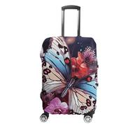 BTCOWZRV Gepäckabdeckung, bunte Schmetterlinge auf Blumen, waschbarer Kofferschutz, kratzfest, Gepäckabdeckung, Koffer, Anti-Schmutz-Abdeckungen für Reisen, passend für 45,7 - 81,3 cm Kofferraum,