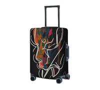 BTCOWZRV Gepäckabdeckung, elastisch, waschbar, Kofferschutz, Liebeskunst, Kofferabdeckungen für Gepäck, 45,7 - 81,3 cm, tragbare Reisegepäckhüllen, staubdicht, kratzfest, Gepäckabdeckungen, Schwarz