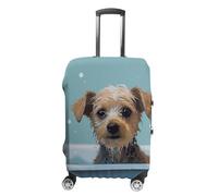 BTCOWZRV Gepäckabdeckung, lustiger Hund in der Badewanne, Kofferabdeckung, waschbar, kratzfest, Gepäckabdeckung, Koffer, Anti-Schmutz-Abdeckungen für Reisen, passend für 45,7 - 81,3 cm Kofferraum,