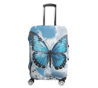 BTCOWZRV Gepäckabdeckung, Motiv: blauer Schmetterling und Wolken, waschbarer Kofferschutz, kratzfest, Gepäckabdeckung, Koffer, Anti-Schmutz-Abdeckungen für Reisen, passend für 45,7 - 81,3 cm