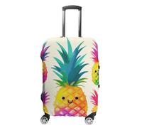 BTCOWZRV Gepäckabdeckung, Motiv: Regenbogen-Ananas-Cartoon-Koffer, waschbar, kratzfest, Gepäckabdeckung, Koffer, Anti-Schmutz-Abdeckungen für Reisen, passend für 45,7 - 81,3 cm Kofferraum, Stil:, L