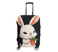 BTCOWZRV Gepäckabdeckung, niedlicher Hase, der Karotte hält, waschbarer Koffer-Schutz, kratzfest, Gepäckabdeckung, Koffer, Anti-Schmutz-Abdeckungen für Reisen, passend für 45,7 - 81,3 cm Kofferraum,
