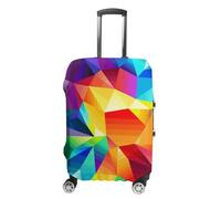 BTCOWZRV Gepäckabdeckung, Regenbogen-geometrischer Kofferbezug, waschbar, kratzfest, Gepäckabdeckung, Koffer, Anti-Schmutz-Abdeckungen für Reisen, passend für 45,7 - 81,3 cm Kofferraum, Stil, L