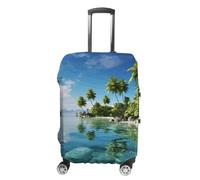 BTCOWZRV Gepäckabdeckung, schöne Insel im Meer, Kofferabdeckung, waschbar, kratzfest, Gepäckabdeckung, Koffer, Anti-Schmutz-Abdeckungen für Reisen, passend für 45,7 - 81,3 cm Kofferraum, Stil:, S