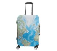 BTCOWZRV Gepäckabdeckung, Weltkarte, Kofferabdeckung, waschbar, kratzfest, Gepäckabdeckung, Koffer, Anti-Schmutz-Abdeckungen für Reisen, passend für 45,7 - 81,3 cm Kofferraum, Stil, S