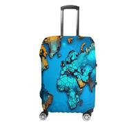 BTCOWZRV Gepäckabdeckung, Weltkarte, Kofferabdeckung, waschbar, kratzfest, Gepäckabdeckung, Koffer, Anti-Schmutz-Abdeckungen für Reisen, passend für 45,7 - 81,3 cm Kofferraum, Stil:, M