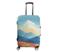 BTCOWZRV Gepäckabdeckung, Windmühle, flache Illustration, Kofferabdeckung, waschbar, kratzfest, Gepäckabdeckung, Koffer, Anti-Schmutz-Abdeckungen für Reisen, passend für 45,7 - 81,3 cm Kofferraum,