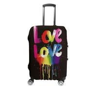 BTCOWZRV Kofferabdeckung, Motiv: Love Is Love, waschbarer Koffer-Schutz, kratzfest, Gepäckabdeckung, Koffer, Anti-Schmutz-Abdeckungen für Reisen, passend für 45,7 - 81,3 cm Kofferraum, Stil, S