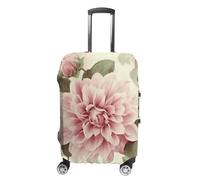 BTCOWZRV Schöne Vintage-Blumen-Reisegepäckabdeckung, staubdicht, Gepäckabdeckungen für Koffer, dick, elastisch, waschbar, passend für 48,3 - 81,3 cm Gepäck, weiß, M