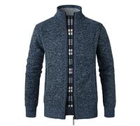 Btmpmcs Herren Strickjacke Cardigan Pullover mit Stehkragen und Reißverschluss Winter Fleece-gefüttert Warm Dicker Strickpullover Übergangsjacke Winterjacke…
