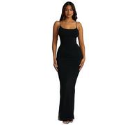 Btofellin Damen Sommer Maxikleider Damen Rückenfrei Sexy Spaghettiträger Gerippt Bodycon Langes Kleid Elegant Kurvig Ärmellos Clubbing Cocktail Party Kleid Y2k Ästhetische Kleidung