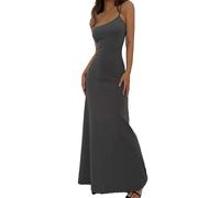 Btofellin Frauenkleider Ärmelloses Spaghettiträger Langes Kleid Sommer Solid Slim Fit Y13K Kleid Sexy Fischschwanz Bodycon Abend Party Maxikleider for Discoteca Cocktail Club