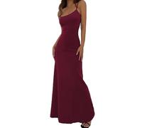Btofellin Frauenkleider Ärmelloses Spaghettiträger Langes Kleid Sommer Solid Slim Fit Y9K Kleid Sexy Fischschwanz Bodycon Abend Party Maxikleider for Discoteca Cocktail Club