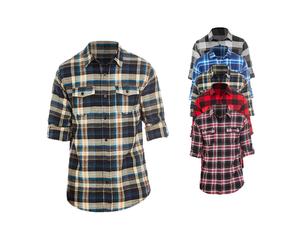BU8210 Burnside gewebtes kariertes Flanellhemd Red - Black (Checked) S