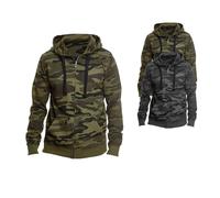 BU8615 Burnside Kapuzenjacke Tarmmuster Black Camo S