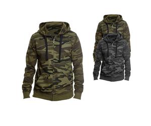 BU8615 Burnside Kapuzenjacke Tarmmuster Black Camo S