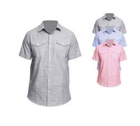 BU9247 Burnside Hemd mit gewebter Textur Red (White Heather) S