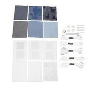 Buachois 29 stk Sashiko Schablonen Set, Wasserlösliches Handstickerei Kit Fadennadeln Fingerhut Stoff Denim Stoff Wasserlöslich Tragbar Multifunktional Handstickerei Starter für Anfänger Handquilten