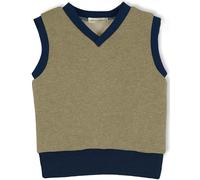 bubble.kid berlin - Made in Germany - Baby Weste Pullunder SANNI - Unisex Mädchen Jungen - V-Ausschnitt Sweatshirt, kuschelweich & pflegeleicht (86-92, Oliv Melange)