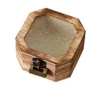 BUBEFSKD Dekorative Schmuckschatulle Mit Glasdeckel Elegante Begonienblumen Holzrahmen Kosmetik Organizer Zur Schmuckaufbewahrung Ohrring Und Halskettenhalter