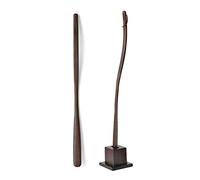 Buche Schuhanzieher, 70CM Handgefertigt Holz Extra Lang Griff mit Ständer Schuhlöffel für Männer, Damen, Schwangere, Senioren,A,75CM/29.53in