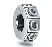 Buchstabe O Abstandshalter Charms, Initial O Alphabet Gummi Stopper Perlen in Antik 925 Sterling Silber, passt Pandora Herz Verschluss Schlangenkette, personalisiertes Geschenk für Oktober/Geburtstag