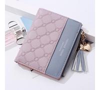 Buchstaben-Grafik Colour-Block Bi-Fold Taschen Brieftasche Klein Bi-Fold Reißverschluss Damen Brieftasche PU Leder Kredit-Karte ID Karte Bargeld Minim