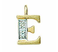 Buchstabenanhänger ADELIA´S "Damen & Herren 585 Gold Buchstabenanhänger E mit Diamant", gold, Schmuckanhänger, Damen, Damen, 0,02 VVS = sehr sehr kleine Einschlüsse mit Diamant, Diamanten Gelbgold 585