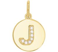 Amor Motivanhänger Damen, Gold, onesize, Buchstabe, 10 mm, Weiß, Silber 925, gelbvergoldet 2039143