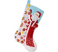 Bucilla, Snowy St. Nick, Filzapplikation, 45,7 cm, Strumpf-Bastelset, perfekt für Urlaub, DIY, Kunst und Handwerk, 89685E