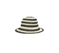 Bucket Hat aus Stroh mit Streifenmuster schwarz - Gr. - ONE SIZE