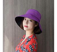 Bucket Hat Hut Damen Herren Frauen Lässig Langer Rock Fischerhut Big Brim Beach Bucket Hats-Lila_56-58Cm
