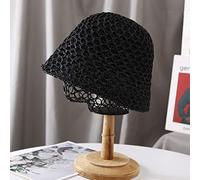 Bucket Hat Hut Damen Herren Hüte Frauen Sonne Strohhut Außerhalb Reise Strohkappe Freizeithut Strand Panama Stroh Kuppel Eimer Hut Schatten Hut-Schwarz_55-58Cm