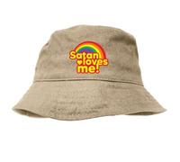 Bucket hat Satan Loves me 666 Heavy Metal lustige Sprüche Rainbow anglerhut