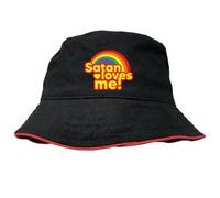 Bucket hat Satan Loves me 666 Heavy Metal lustige Sprüche Rainbow anglerhut