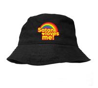 Bucket hat Satan Loves me 666 Heavy Metal lustige Sprüche Rainbow anglerhut