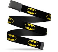 Buckle-Down Buckle-Down Web Batman-Gürtel, 3,2 cm, Batman-Schild, Schwarz/Gelb, 3,2 cm breit, passend für Hosen bis zu 42