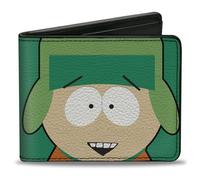 Buckle-Down Comedy Central Geldbörse, Bifold, South Park Kyle Face Character Close Up Grün, veganes Leder, Grün, 4.0" x 3.5", Casual