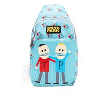 Buckle-Down Comedy Central Umhängetasche aus veganem Leder, South Park Terrance und Phillip Pose Applikation, Blau, 17,8 x 35,6 cm, Blau, 7" x 14", Comedy Central Bag, Sling, South Park Terrance und