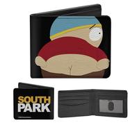 Buckle-Down Comedy Central Wallet Bifold South Park Cartman Mooning Pose und Logo Vegan Leder, Schwarz, 4.0" x 3.5", Casual