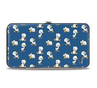 Buckle-Down Damen Geldbörse mit Scharnier, Lilo & Stitch, 17,8 x 10,2 cm, Retro, Cartoon, Blau, Unisex, Handgefertigt, Lizenzprodukt, Scharnier