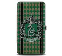 Buckle-Down Damen-Geldbörse mit Schnalle - Slytherin-Wappenstreifen/Diamanten, Grün/Schwarz, Mehrfarbig, 7 x 4 US